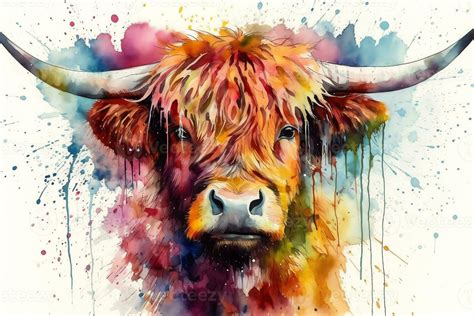 rainbow highland cow